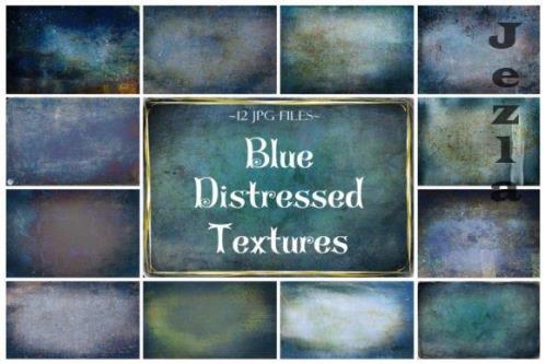 Blue Distressed Textures, Photoshop Textures, Overlays - 2258955