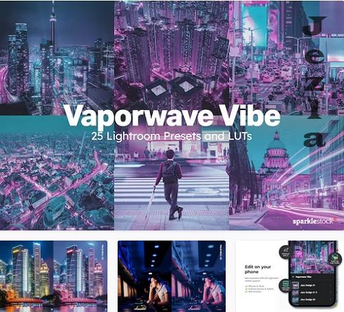 25 Vaporwave Vibe Lightroom Presets - 10341252