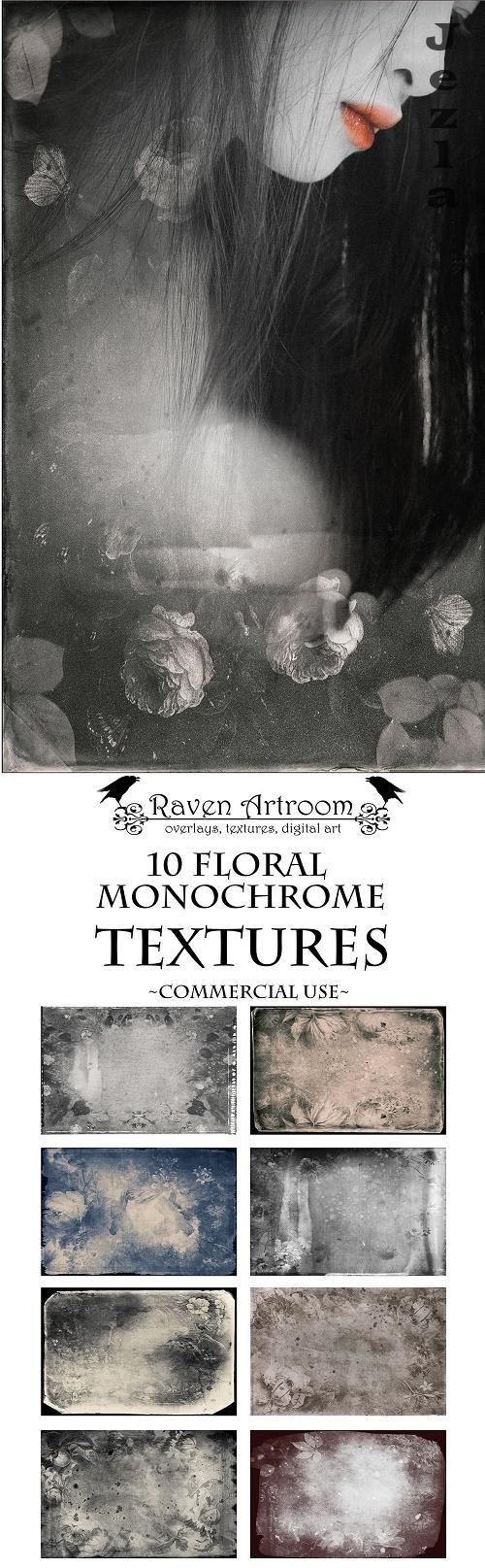 Floral Monochrome Textures, Vintage Textures, Photo Overlays  - 2259528
