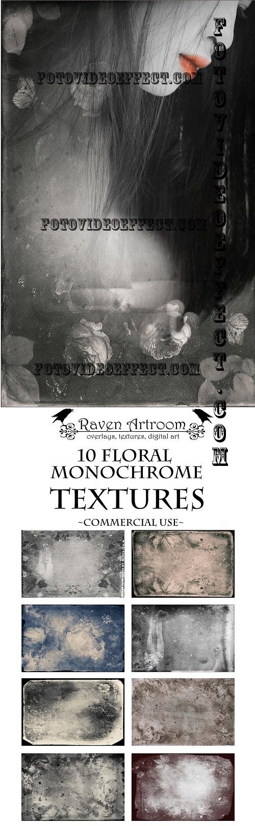 Floral Monochrome Textures, Vintage Textures, Photo Overlays  - 2259528