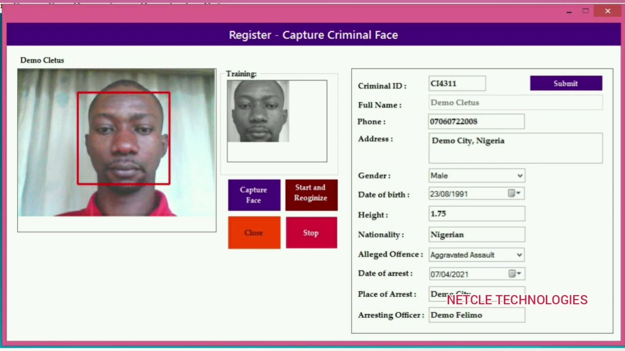 Face recognition from SQL Database using C#