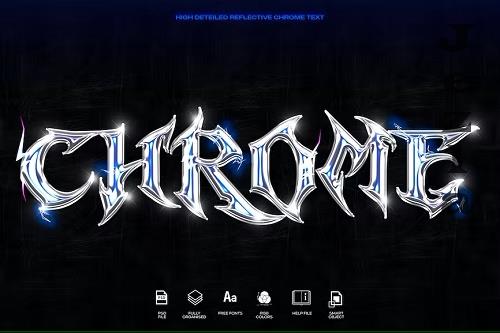 Elecrtric Chrome 3D Reflective TEXT FX - THW8FFB