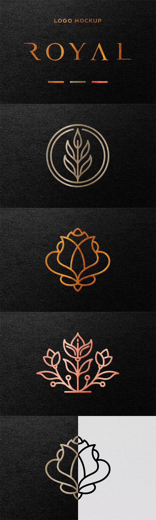 Royal Foil Stamping Logo Mockup PSD