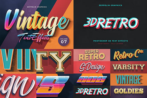 10 Vintage Text Effects Vol.7 PSD
