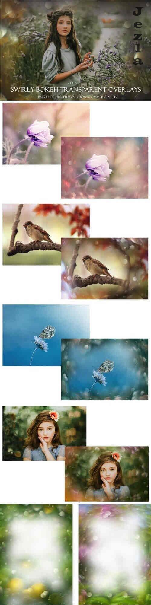 Swirly Bokeh Overlays, Photoshop Overlays, Bokeh Overlays - 2264332