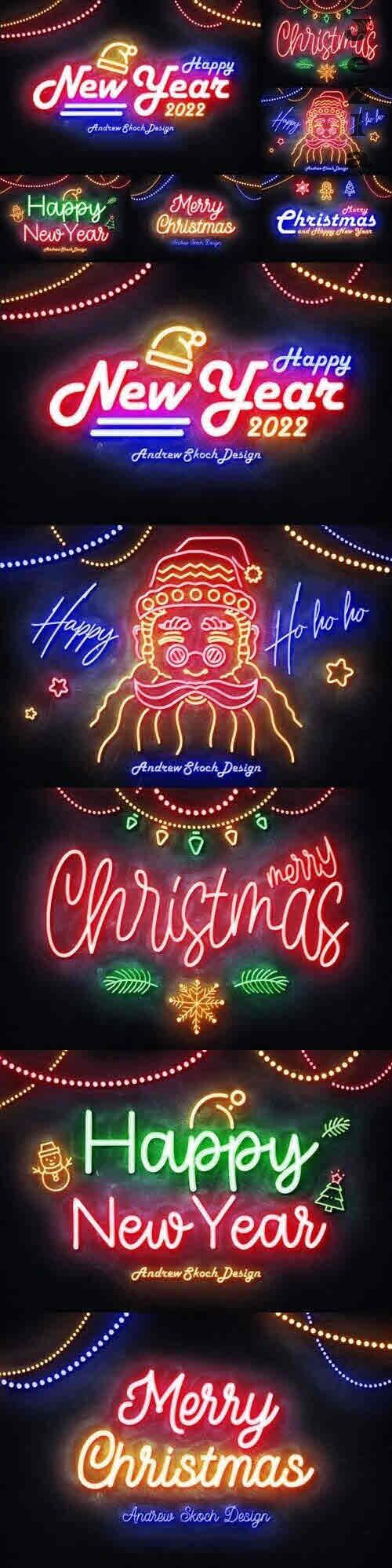 Christmas Neon Text Effects - 10850636