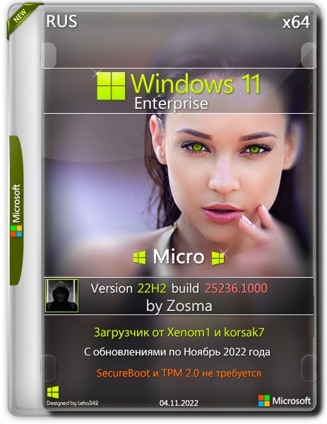 Windows 11 Enterprise Micro 22H2 build 25236.1000 by Zosma (x64)