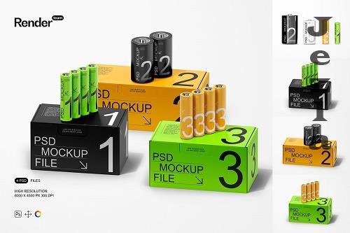 Battery Packaging Mockup Set - 10356120