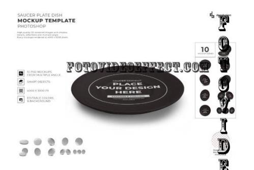 Saucer Plate Dish Mockup Template Set - 2198231