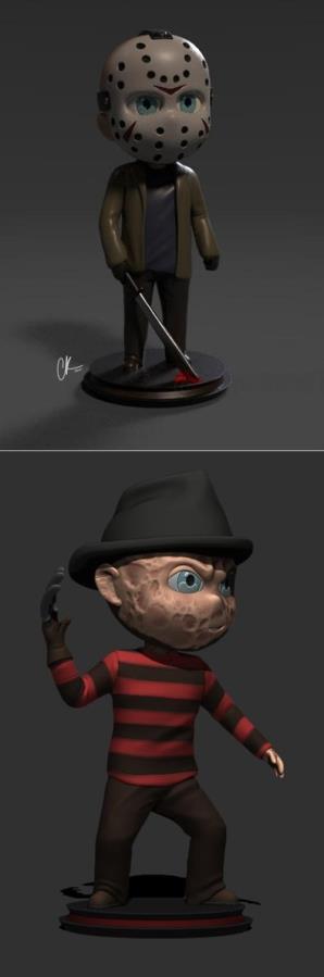 Little Big Head - Freddy Krueger and Jason 3D Print