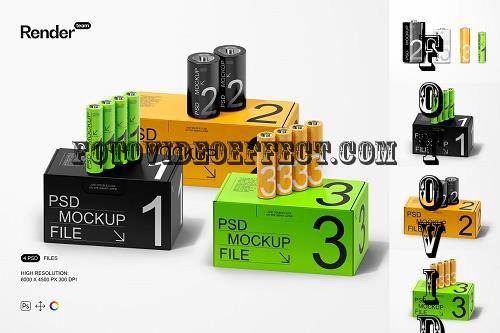 Battery Packaging Mockup Set - 10356120