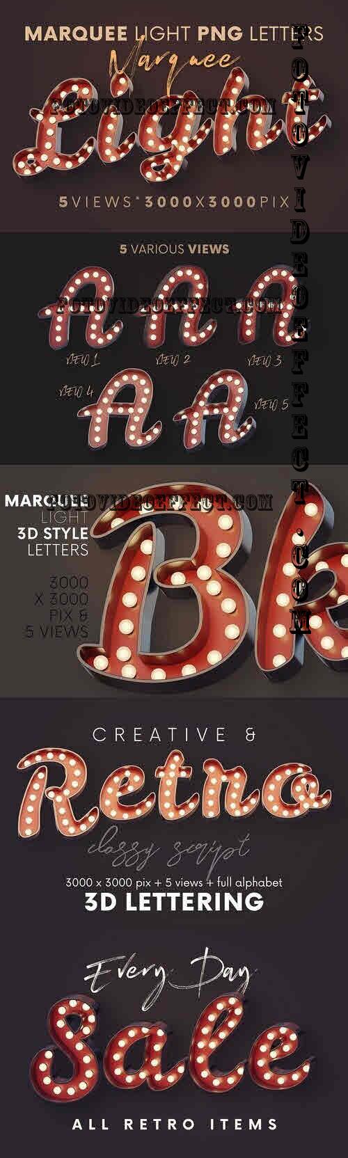 Marquee Light Bulbs - 3D Lettering - 5384317