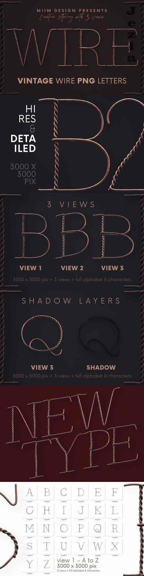 Vintage Wire - 3D Lettering - 6117523