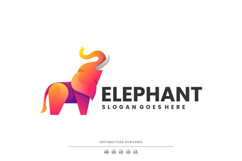 Elephant Gradient Logo PSD