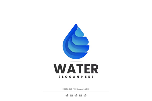Water Gradient Logo PSD