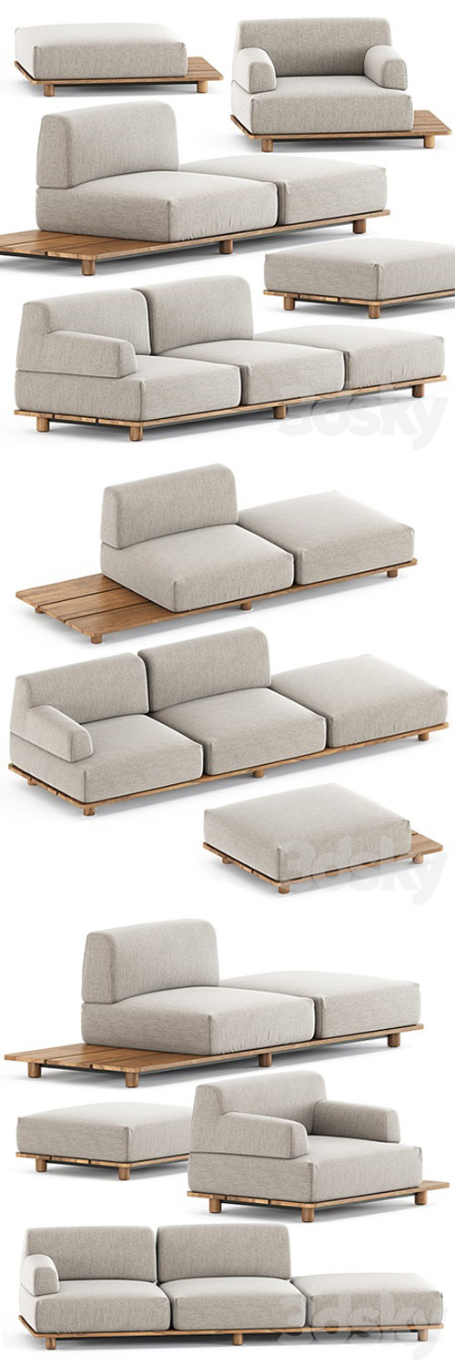 Palco sofa module set 1 by Kristalia 3D Models