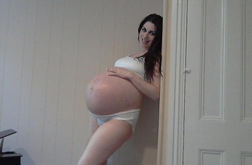 Magdalena - Preg in HUGE white panties cotton and satin silk (SD)