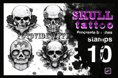 Procreate Skull tattoo stamps - 2269266