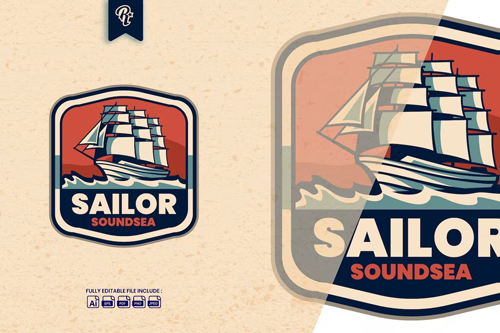 Vintage Sailor Badge Logo