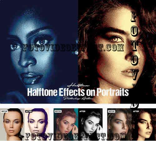 Halftone Effects on Portraits - T9X8VWL