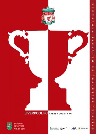 Liverpool FC Programmes - Liverpool FC vs Derby County CC - 9 November 2022