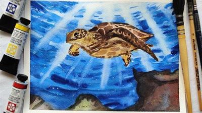 How To Paint Turtle In  Watercolours?