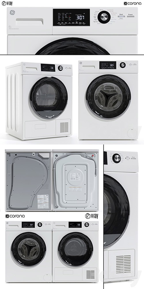 GE Washing machine and dryer 3D Models