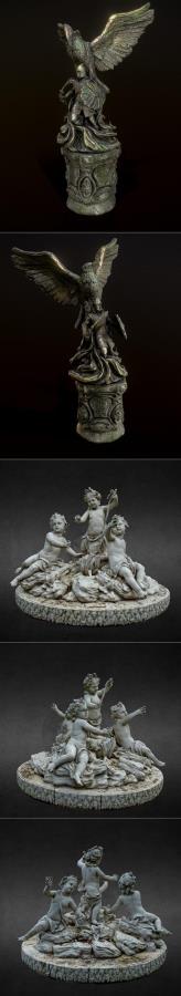Ayleid Statue and Statue Aux Enfants dits - de Versailles 3D Print