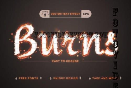 Fire Paper - Editable Text Effect - 10866884