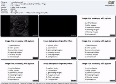 Image data processing with  python