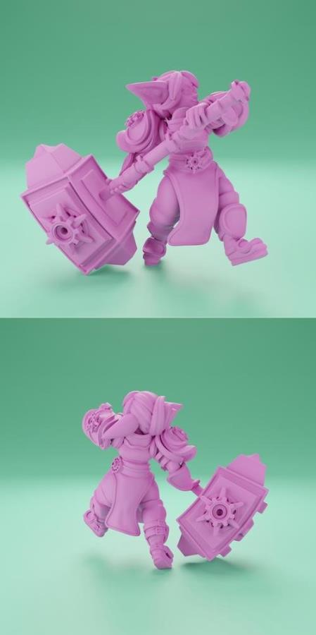 Lady Luminol, Smiting Goblin Paladin 3D Print