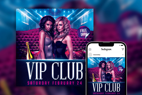 Deluxe Unique Saturday Night Party Instagram Post Template PSD