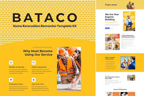 ThemeForest - Bataco - Home Renovation & Construction Elementor Template Kit/40871619