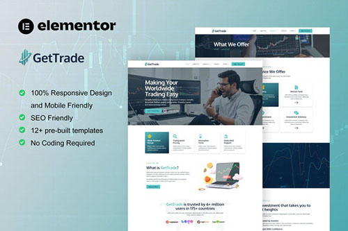 ThemeForest - GetTrade - Trading & Investment Elementor Template Kit/40975025