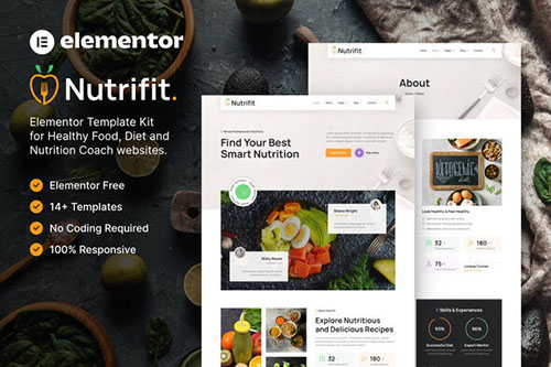 ThemeForest - Nutrifit – Healthy Food & Nutrition Coach Elementor Template Kit/40992002