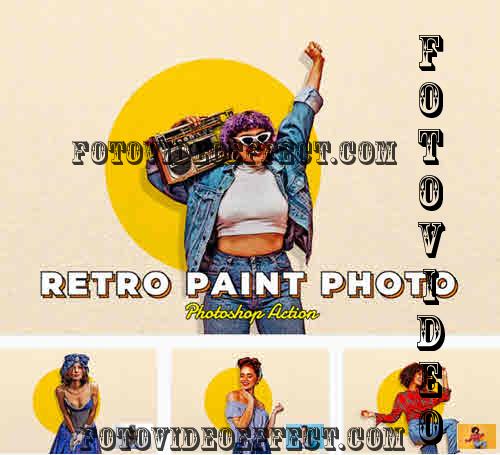 Retro Paint Photo Effect Action - XQCANMS