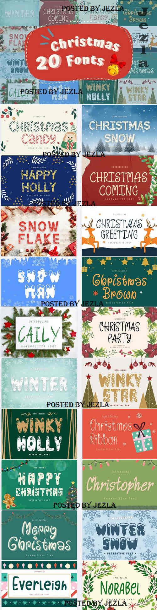 Christmas Font Bundle - 20 Premium Fonts Christmas Font Bundle - 20 Premium Fonts