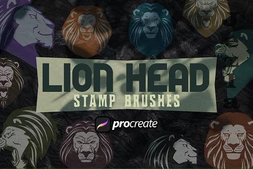 Hand Drawing Heraldic Lion Brush Stam Procreate