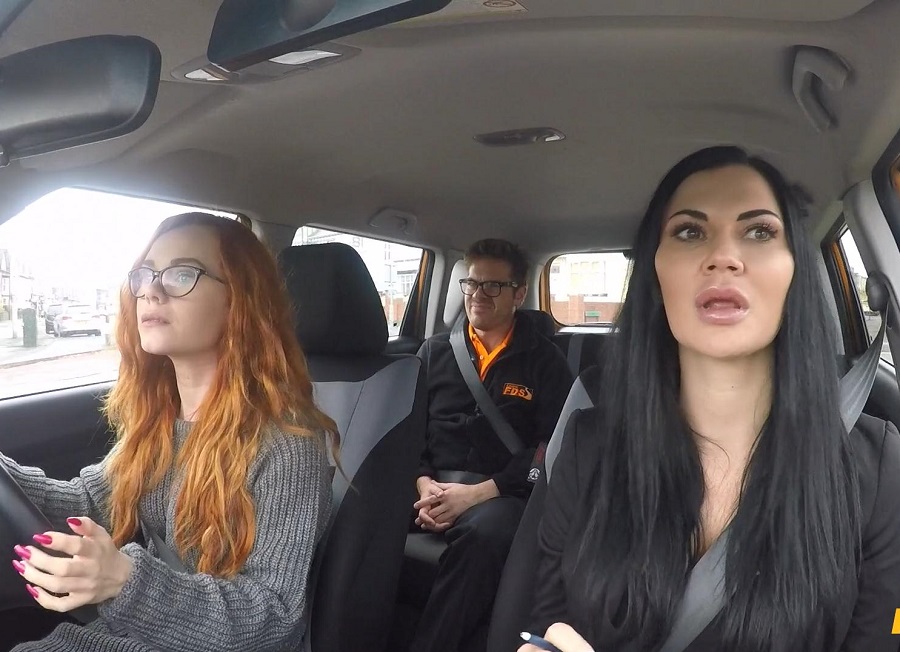 Ella Hughes, Jasmine Jae Threesome Fuck In The Car FullHD 1080p