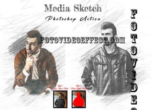 Media Sketch Photoshop Action - 10885014