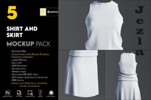 Shirt and skirt mockup - 7466141