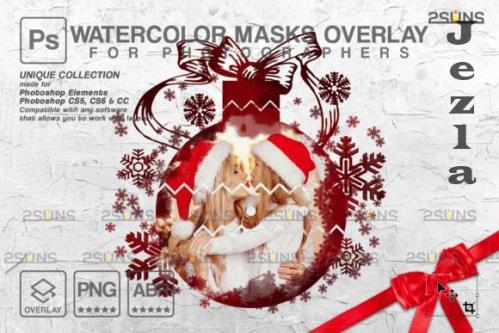 Christmas overlay, Watercolor overlay, Clipping masks - 2281567