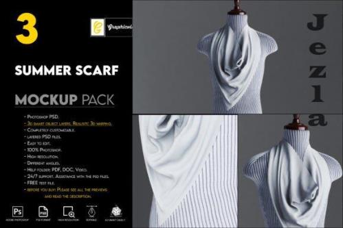 Summer Scarf Mockup - 7465996