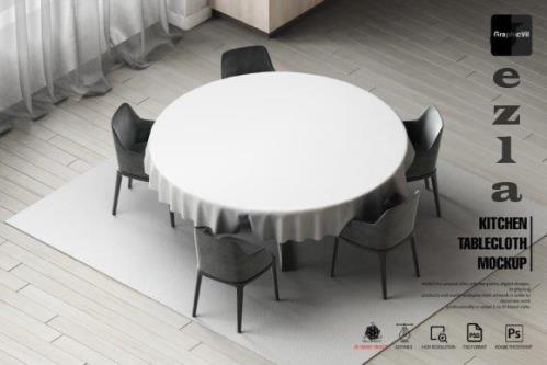 Kitchen Tablecloth Mockup