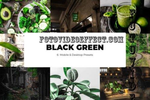6 Black Green Lightroom Presets - Mobile & Desktop
