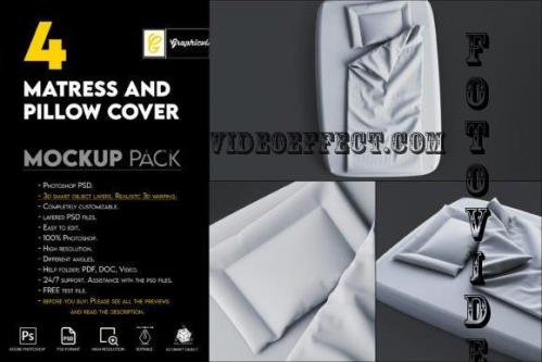 Matres and pillow cover mockup - 7465990