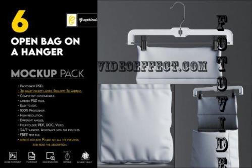 Open bag on a hanger mockup - 7465941