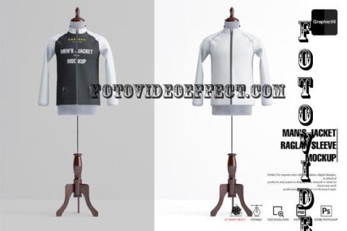 Man's Jacket Raglan Sleeve Mockup Mannequin