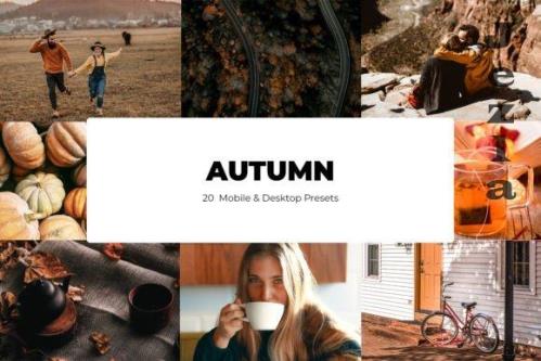 20 Autumn Lightroom Presets - Mobile & Desktop