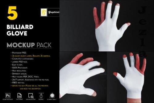 Billiard Glove Mockup - 7466093